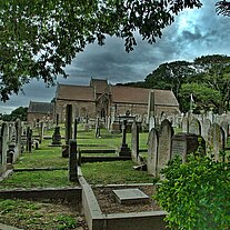 Cemetery with church