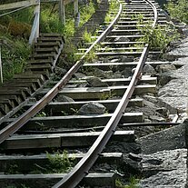 Die Schienen der Bergbahn Die Schienen der Bergbahn