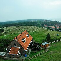 Blick vom Leuchtturm bei diesigem Wetter Blick vom Leuchtturm bei diesigem Wetter