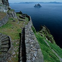 Blick zum Festland und auf little Skellig Blick zum Festland und auf little Skellig