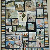 Stoffplakat in der Kirche Stoffplakat in der Kirche