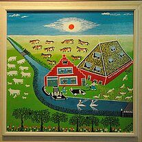 Ruurd Wiersma Museum Burdaard bemalte Inneneinrichtung