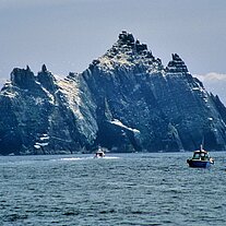 little Skellig mit Booten little Skellig mit Booten