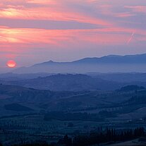Sonnenuntergang in der nördlichen Toskana