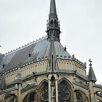 Kathedrale von Reims hinteres Schiff Turm Kathedrale von Reims hinteres Schiff Turm