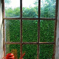 Ruurd Wiersma Museum Burdaard Badfenster mit Utensilien