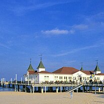 Landungsbrücke Albeck, Usedom Landungsbrücke mit Haus