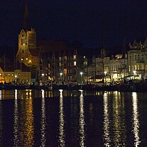 Hafen von Sønderborg bei Nacht