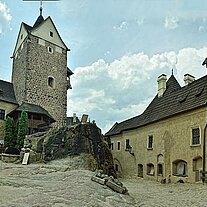 Panorama Burghof von Loket Panorama Burghof von Loket