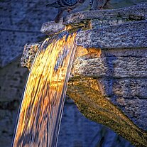 Piazza Navona: Tauben an Wasserfall Tauben über Wasserfall Brunnen