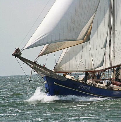 The Zephyr under sail
